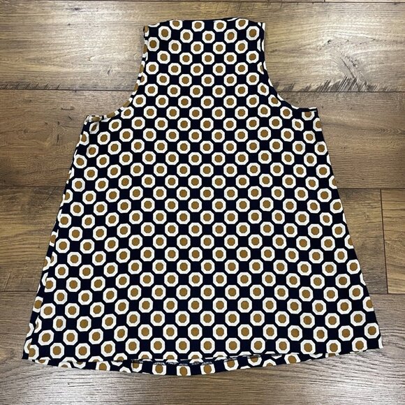 Theory Top Womens‎ Small Silk Geometric Sleeveless Blouse Stretch Scoop Neck - Picture 8 of 12